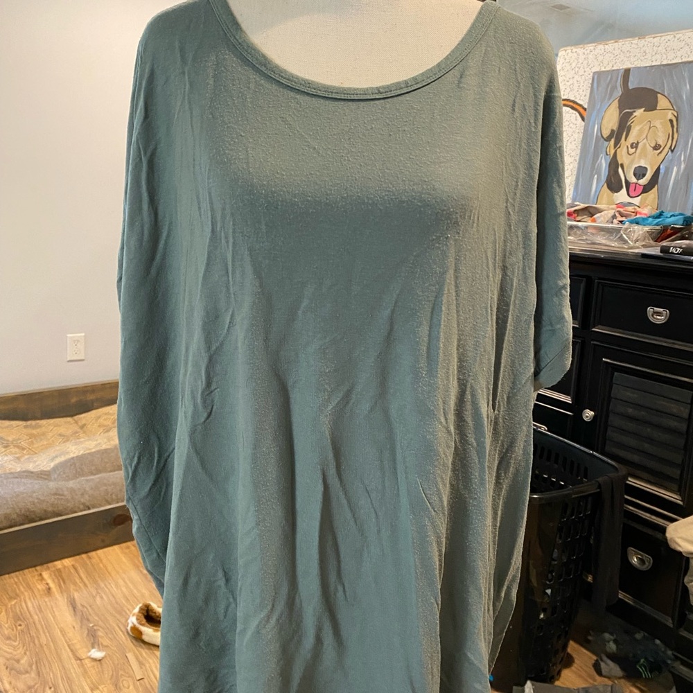 Buffalo David Bitton Green Oversized 3/4 Sleeve Tunic